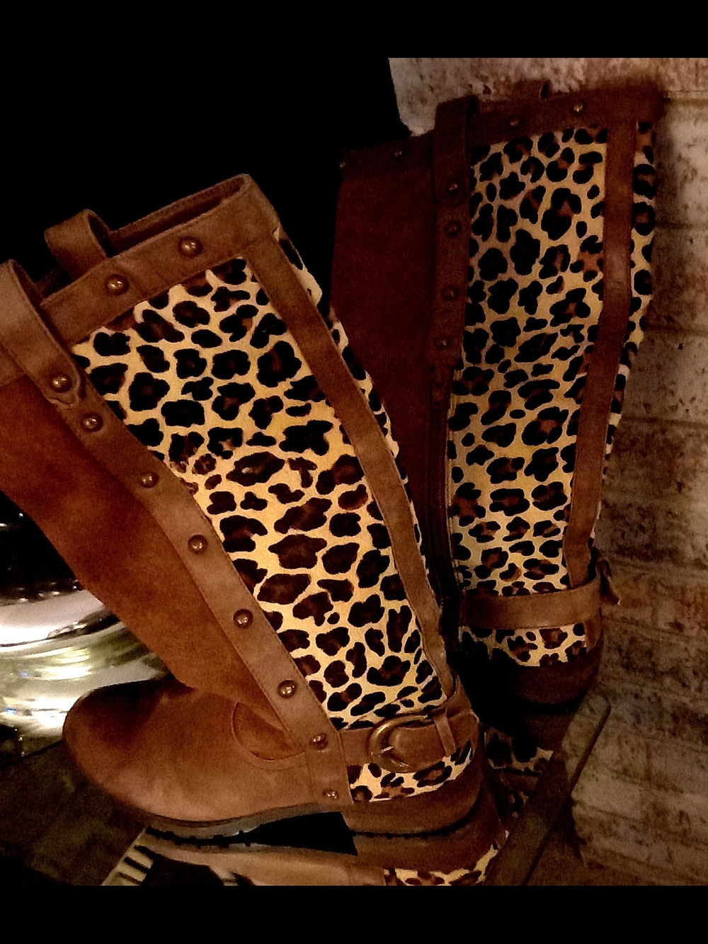 Leopard🐅 Brown Riding Boots - Picture 12 of 15